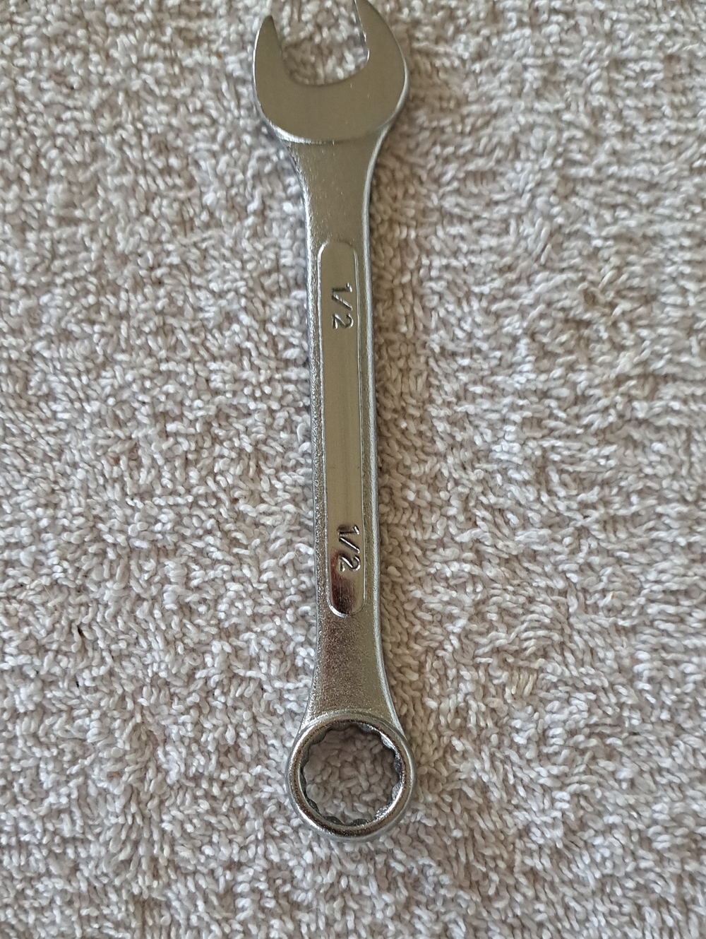 Vintage Unbranded Drop Forged 1/2" Combination Wrench 12pt. Length 5-1/8" Taiwan
